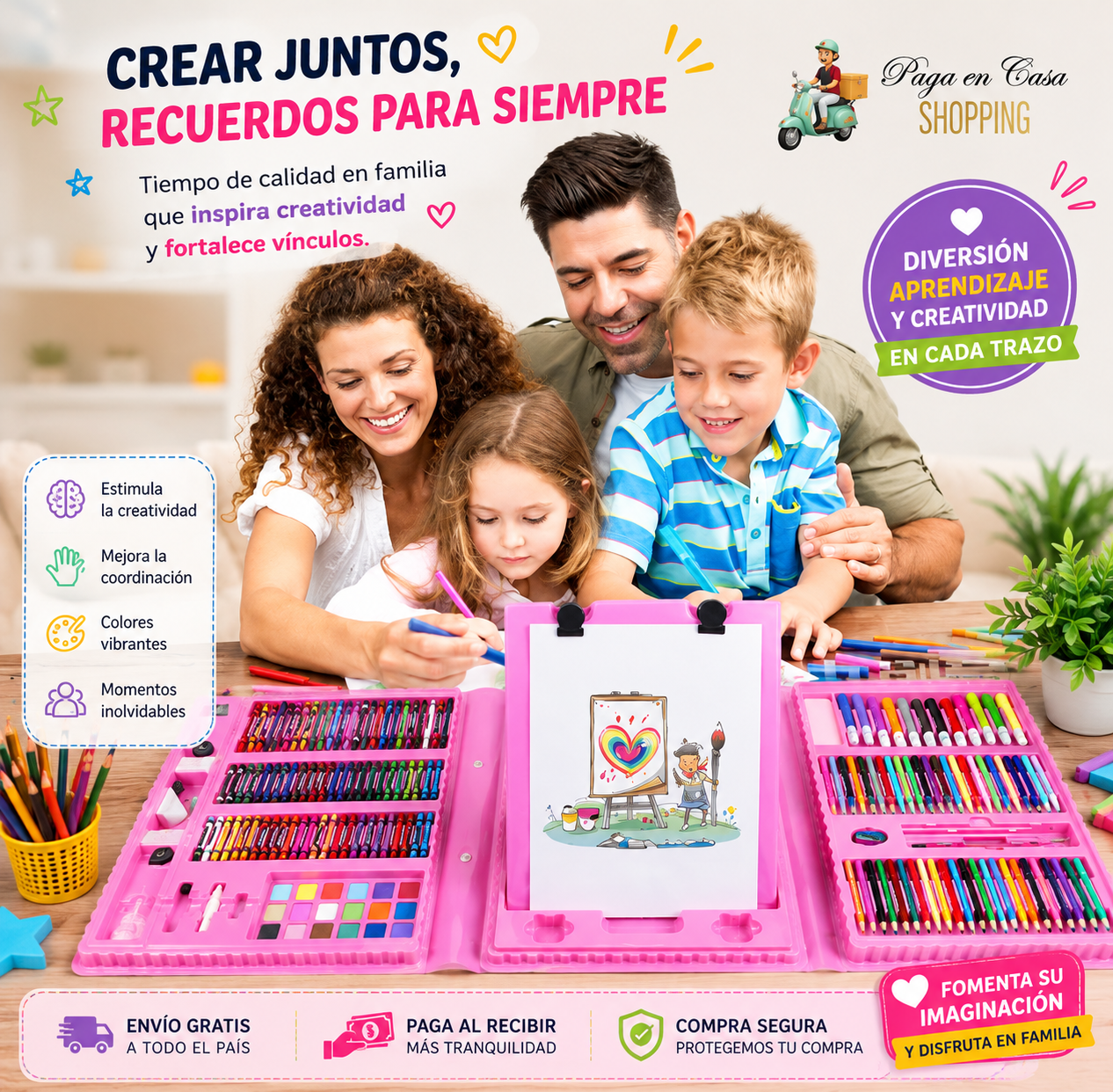 SET 208 PIEZAS DE ARTE PARA NIÑOS